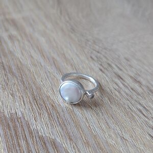 Silver Pearl Accent Ring